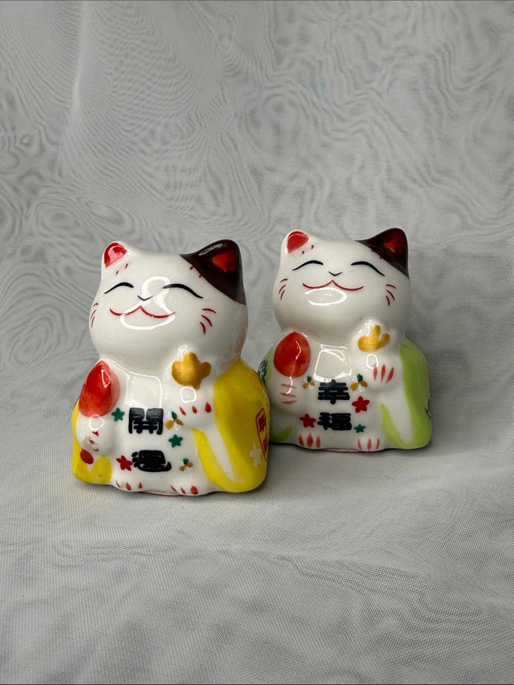 Lucky Cat Figurine Pair